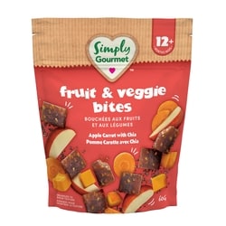 Baby Gourmet Bouchées Simply Gourmet  pomme carotte avec chia 60 g, 5,83 $/100g
