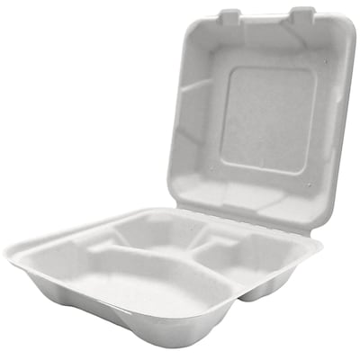 null Conteneur à 3 compartiments 8x8x3 pouces 100 ea, 0,25 $/1ch