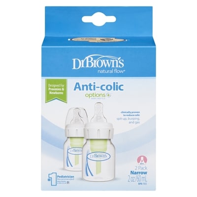 Dr Brown's Baby Bottle Narrow 60 Ml 0m+ 2 ea, $10.00/1ea