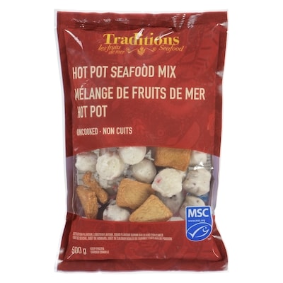 Traditions Hot Pot Seafood Mix 500 g, $1.20/100g