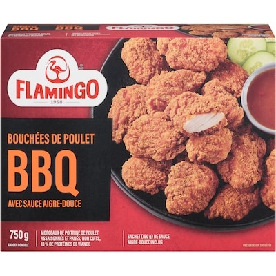 Flamingo Bouchées de poulet avec sauce aigre-douce bbq 750 g, 2,00 $/100g