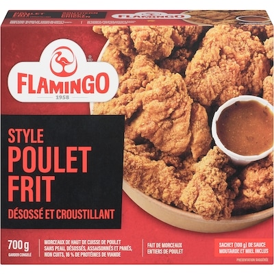 Flamingo Style poulet frit désossé et croustillant 700 g, 2,29 $/100g