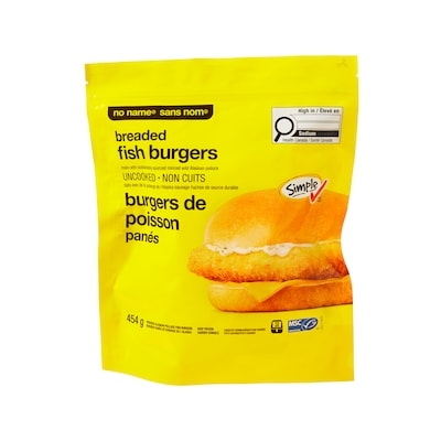 No Name Breaded Fish Burgers 454 g, $1.43/100g