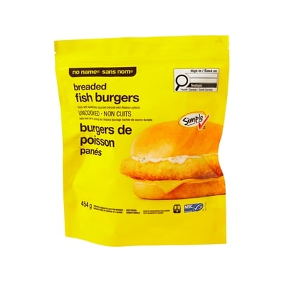 Sans Nom Burgers de poisson panés 454 g, 1,43 $/100g