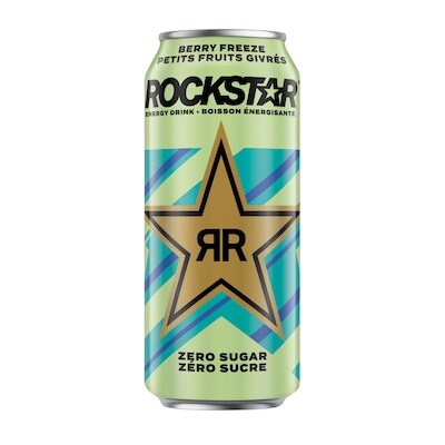 Rockstar Boisson énergisante petits fruits givrés zéro sucre paquet de 12 12x473.0 ml, 0,46 $/100ml