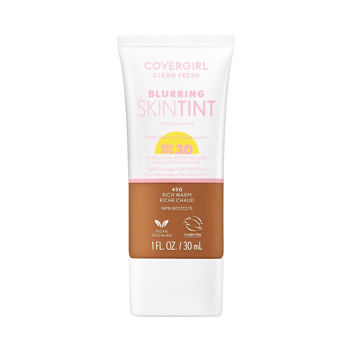 Cover Girl Clean Fresh Blurring Skin Tint, Liquid Foundation Rich Warm - 450 30 ml, $43.30/100ml