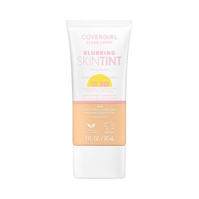 CoverGirl Fond de teint liquide clean fresh blurring skin tint, fini mat doux, lisse, illumine, estompe les pores, écran solaire minéral, formule végétalienne light/medium neutral - 420 30 ml, 43,30 $/100ml