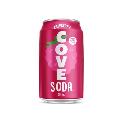 COVE Soda Raspberry 355 ml, $0.70/100ml