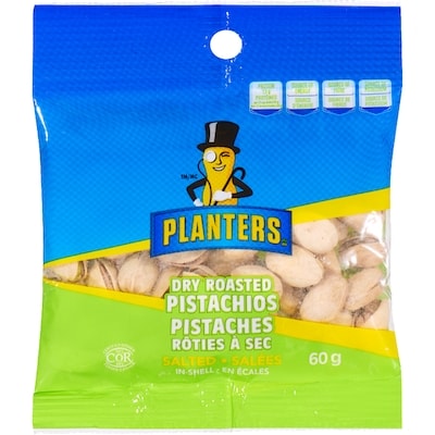 Johnvince Foods Pistaches rôties à sec salées en écales 60 g, 4,98 $/100g