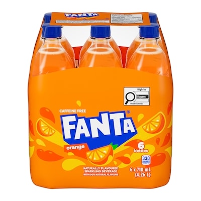 FANTA Soda Orange Bottles 6x710.0 ml, $0.18/100ml