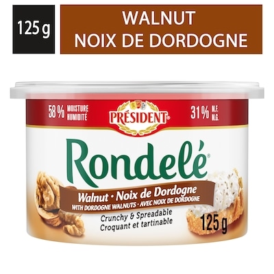 President Rondelé Walnut Spreadable Cheese 125 g, $4.39/100g