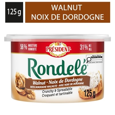 Président Rondelé fromage à tartiner noix de dordogne 125 g, 4,39 $/100g
