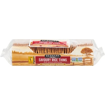 SESMARK Savoury Rice Thins Rice Snack Crackers Cracked Wheat & Sesame 90 g, $5.54/100g