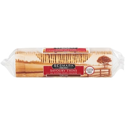 SESMARK Savoury Thins All Natural Snack Crackers Teriyaki 90 g, $5.54/100g
