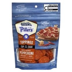Piller’s Toppings cup & char pepperoni piquant et au miel 175 g, 4,57 $/100g