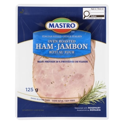 Mastro Oven Roasted Ham With Rosemary 125 g, $3.59/100g