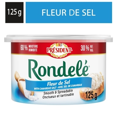 President Rondelé Fleur De Sel Spreadable Cheese 125 g, $4.39/100g