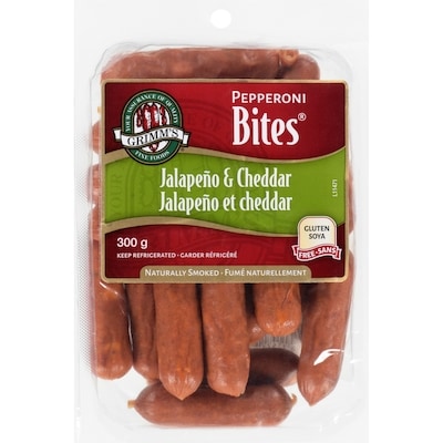 Grimm’s Pepperoni bites jalapeño et cheddar 300 g, 3,50 $/100g