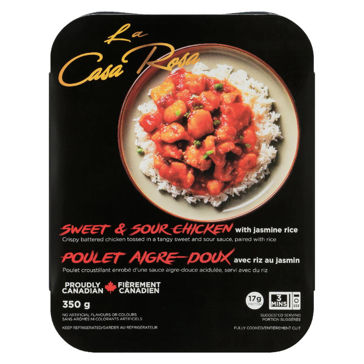 La Casa Rosa Sweet & Sour Chicken With Jasmine Rice 350 g, $2.00/100g