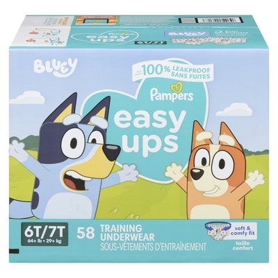 Pampers Easy Ups Training Underwear Boys Size 7 (6T-7T), 58 Count 58 ea, $0.76/1ea