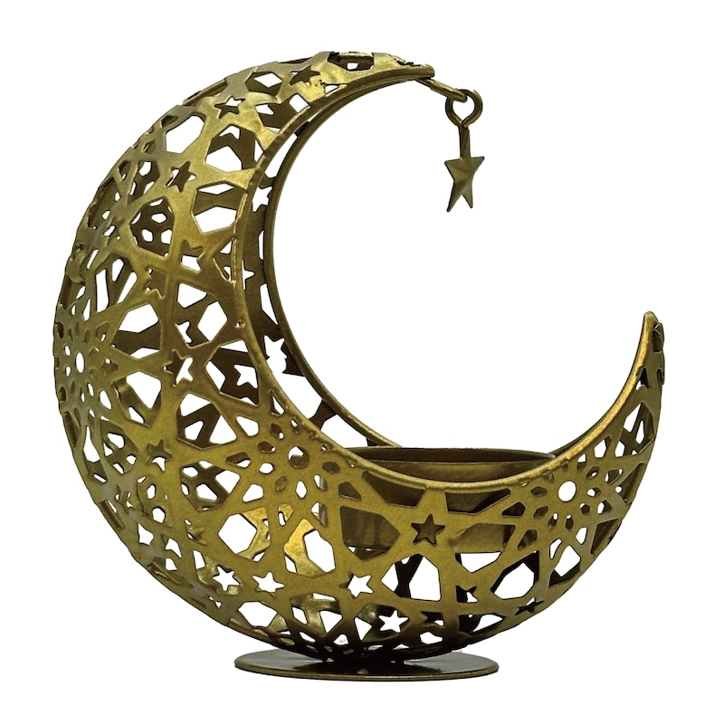 Metal Candle Holder in Moon shape