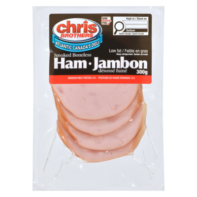 Chris Brothers Jambon désossé fumé faible en gras 300 g, 2,43 $/100g