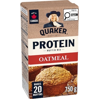 Quaker Protein Oatmeal Muffin Mix 750 g, $0.80/100g