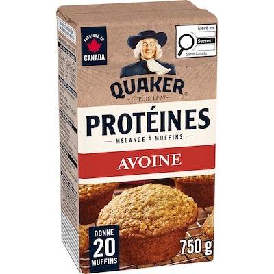 Quaker Protéines mélange à muffins Avoine 750 g, 0,87 $/100g
