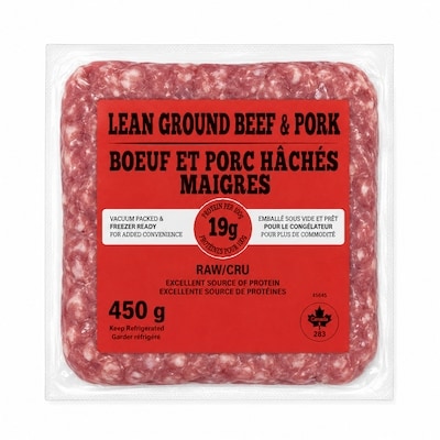 null Bœuf et porc hachés maigres 450 g, 1,56 $/100g