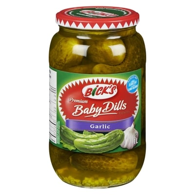 Bicks Premium Baby Dills Pickles Garlic 1 l, $0.70/100ml