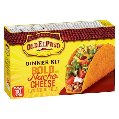 Old El Paso Bold Taco Dinner Kit with Nacho Cheese Flavoured Taco Shells 269 g, $1.97/100g