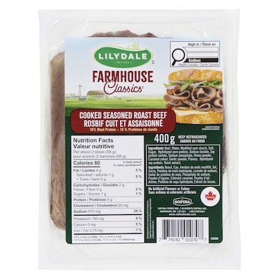 Lilydale Rosbif cuit et assaisonné 400 g, 2,32 $/100g