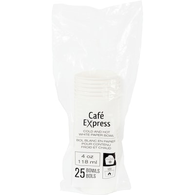 Café Express Bol blanc en papier de 4po 25/Pqt 1 ea, 1,49 $/1ch