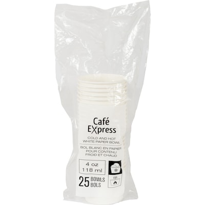 Café Express Paper Bowl, White 25 ea, $0.09/1ea