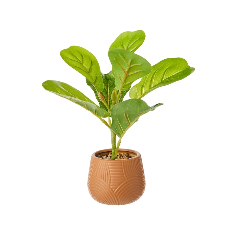 Potted Faux Fiddle Leaf Plant