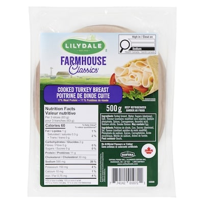 Lilydale Cooked Turkey Breast 500 g, $2.20/100g