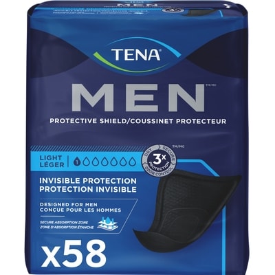 Tena Men Protective Light Shields, Discreet, 58 Count 58 ea, $0.42/1ea