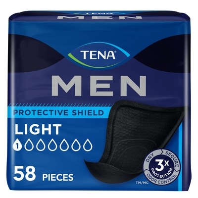 TENA Men Coquilles absorbantes contre l’incontinence pour hommes, absorption leger, 58 unites 58 ea, 0,38 $/1ch