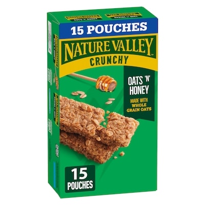 Nature Valley Crunchy Granola Bars Oats 'n' Honey 15ct 630 g, $1.43/100g