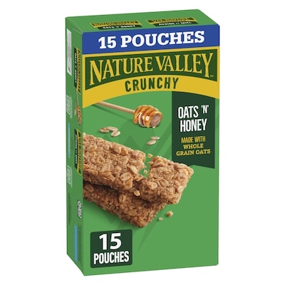 Nature Valley Crunchy Granola Bars Oats 'n' Honey 15ct 630 g, $1.19/100g