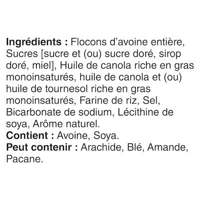 Barres granola Croquantes Avoine et miel 15ct