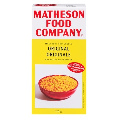 MATHESON FOOD COMPANY Macaroni And Cheese Original 170 g, $2.35/100g