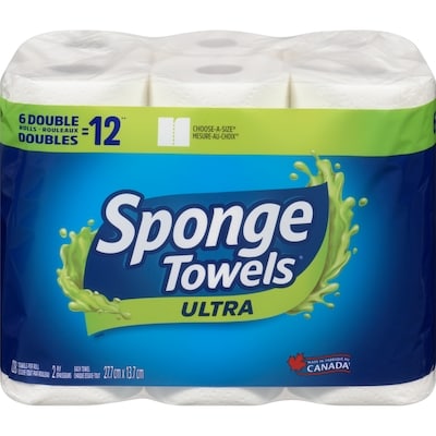 SpongeTowels Double Rolls 2 Ply 6 ea, $2.17/1ea