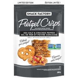 The Snack Factory Thin, Crunchy Pretzel Crackers Sea Salt & Cracked Pepper Deli Style Limited Edition! 200 g, $2.75/100g