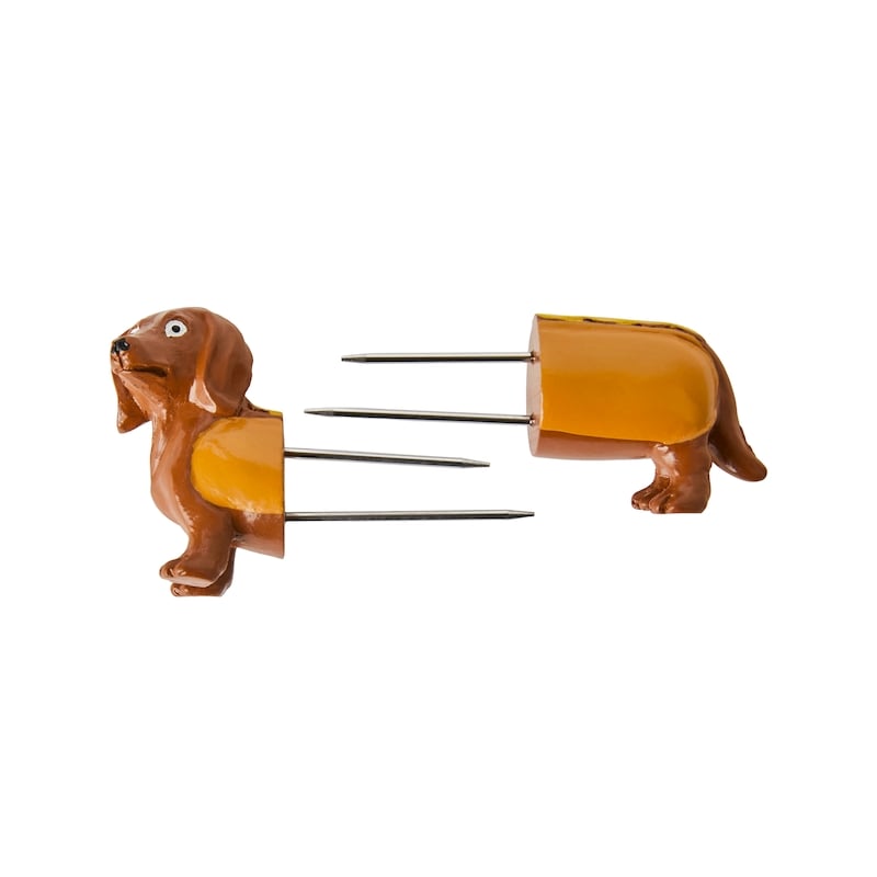 Stainless Steel Prongs Weiner Dog Corn Holders 4 Pairs