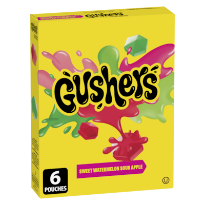 Betty Crocker Gushers Sweet Watermelon Sour Apple 6 Pouches 138 g, $2.72/100g