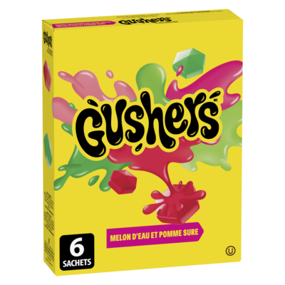 Betty Crocker Gushers Melon D'eau Et Pomme Sure 6 Sachets 138 g, 2,72 $/100g