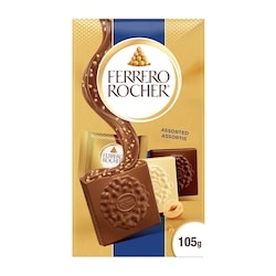 FERRERO ROCHER Premium Hazelnut Assorted chocolate squares, 10 Individually Wrapped Chocolates 105 g, $5.51/100g