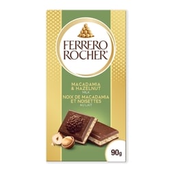 FERRERO ROCHER Premium Chocolate Bar, Macadamia and Hazelnut Milk Chocolate 90 g, $4.99/100g