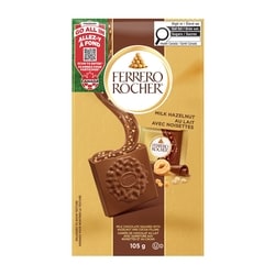 Ferrero Rocher Premium Hazelnut Milk chocolate squares, 10 Individually Wrapped Chocolates 105 g, $6.19/100g